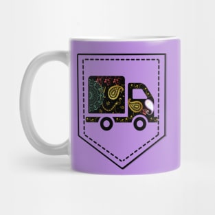 Black truck Chest pocket truck art motif design illustration Mug